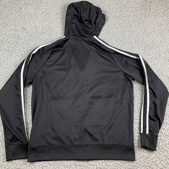 Vintage Nike Track Jacket Mens L Black White Stripe Full Zip Active Y2K Hooded - Picture 10 of 12